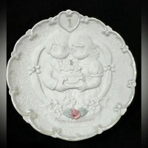 Precious Moments Happy 1st Anniversary Commemorative Plate 1995